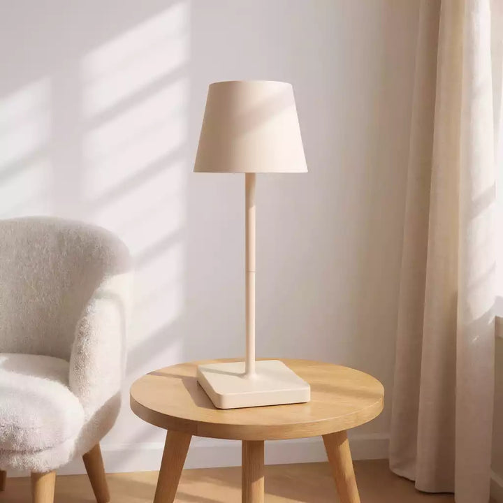 abajur de mesa branco moderno para sala minimalista maisonelle
