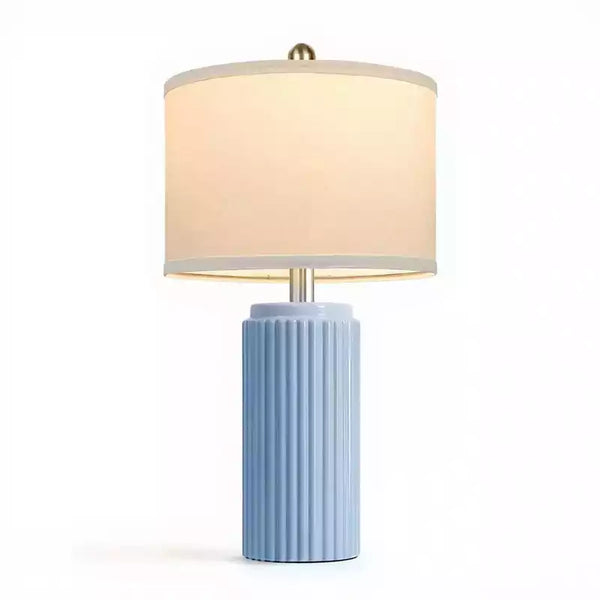 luminaria-mesa-azul-claro-ceramica-canelada-design-moderno