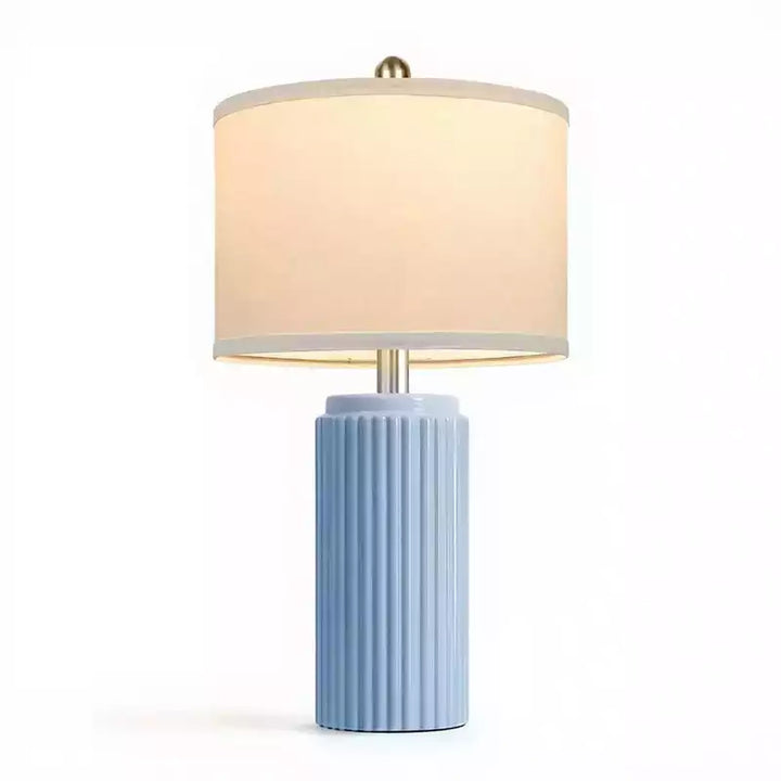 luminaria-mesa-azul-claro-ceramica-canelada-design-moderno