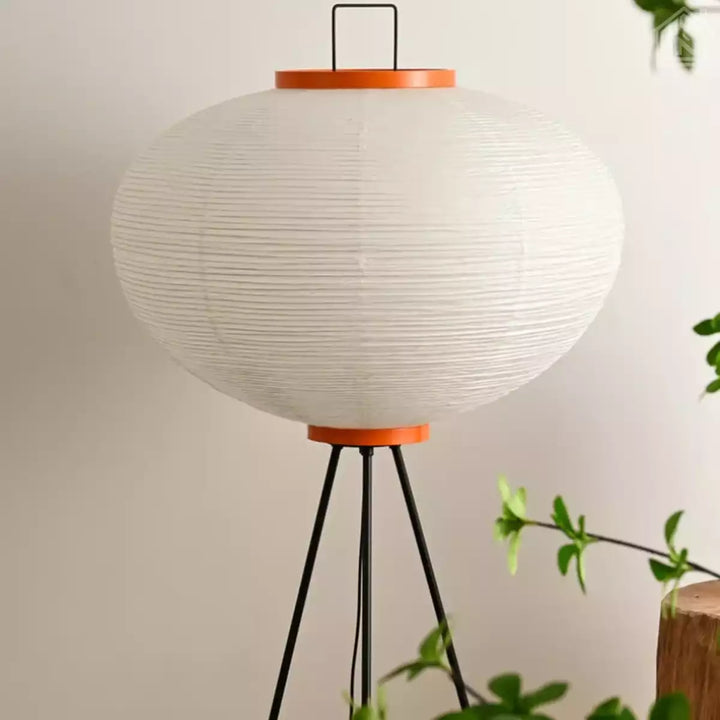luminaria-de-chao-papel-de-arroz-tripé-metalico