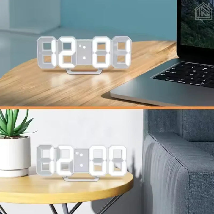 relógio-digital-de-mesa-branco-no-escritório-e-sala